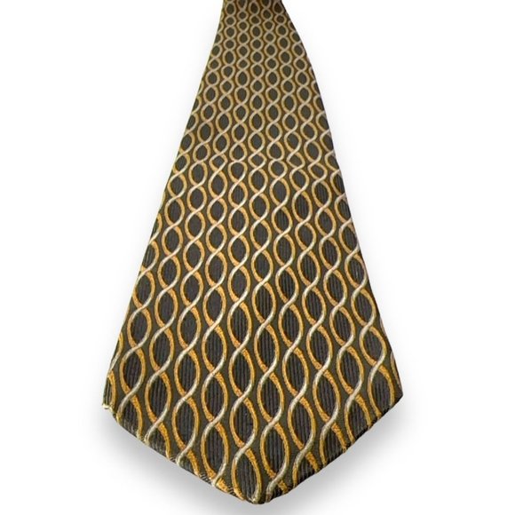 Robert Talbott Best of Class Tie Size 4 x 57 Gold Silver 100% Silk Van Boven - Picture 4 of 8